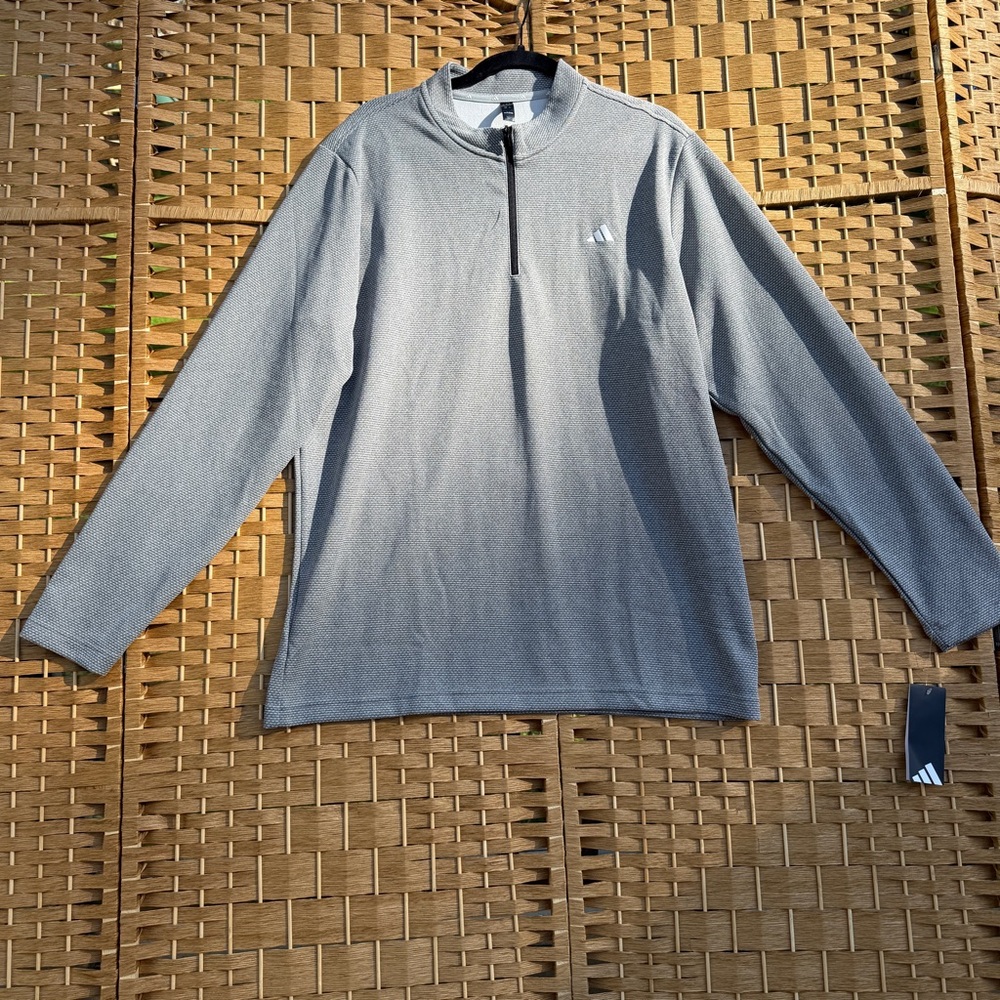 Adidas Grey, White, and Black Men’s Microdot 1/4 Zip Pullover NWT Men’s XL
